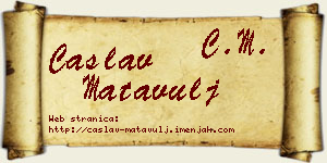 Časlav Matavulj vizit kartica